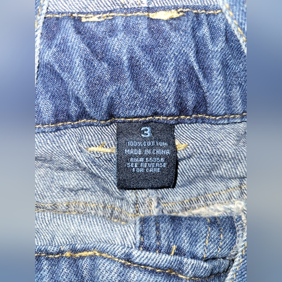 Blue Spice Distressed Overalls Jeans Dress sz 3 - Picture 6 of 7